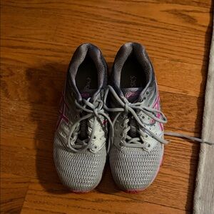 Asics Gray and Pink Athletic Sneakers
